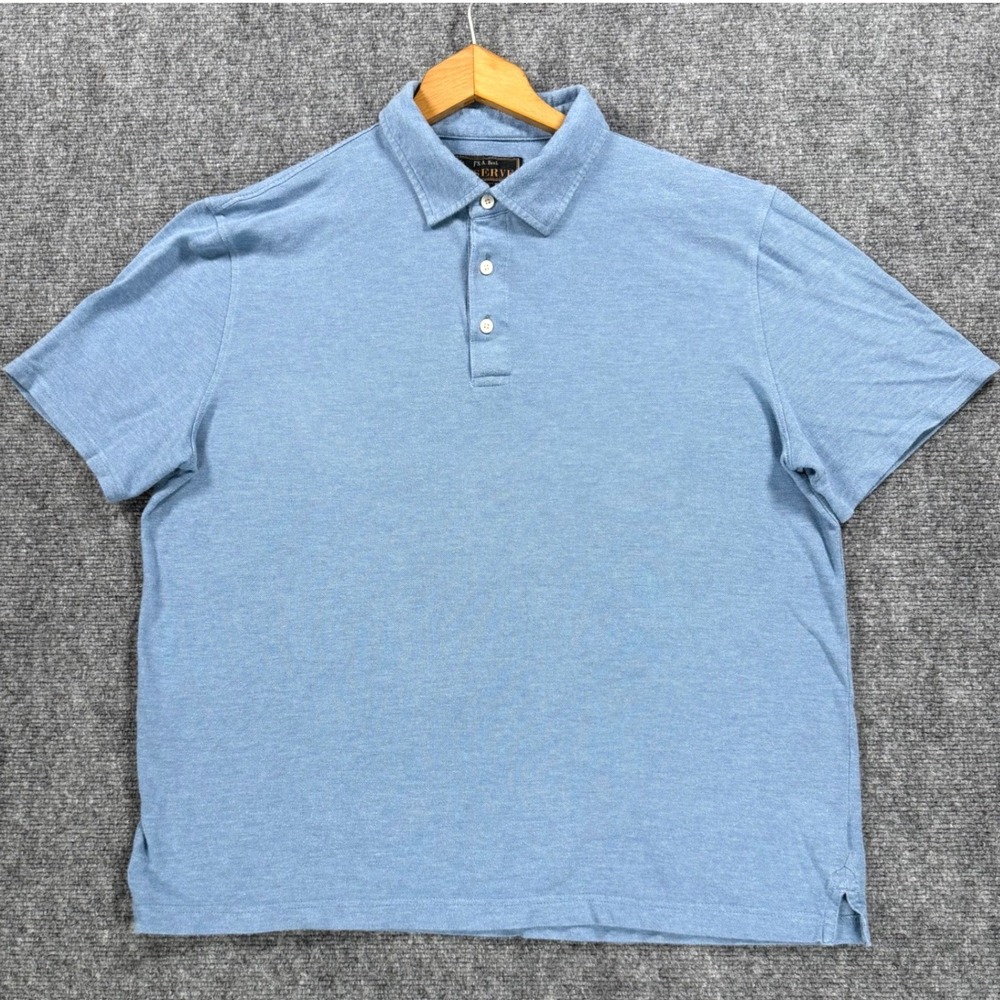 Jos A Bank Reserve Polo Men's Large Blue Pima Cotton Modal Traditional Fit